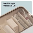 thumbnail image 4 of U Brands Cable Storage Organizer with 7 Compartments, Drawer or Desktop, 11"L x 4.37"W x 2.37"H, White/Linen, 4 of 6