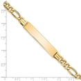 thumbnail image 2 of Auriga Fine Jewelry 14K Yellow Gold Semi-Solid Figaro Link Id Bracelet 7 inch for Women, 2 of 5