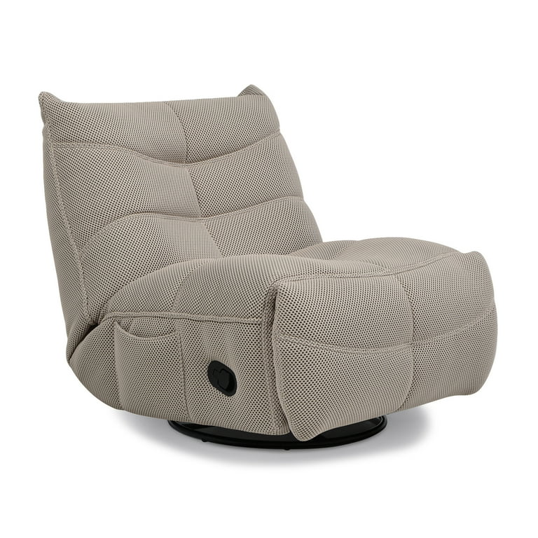 Rearden 35.5 Swivel Glider Manual Recliner Gaming Lounge Chair Cement Gray