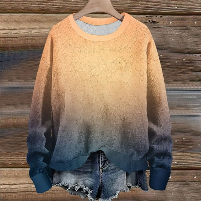 ZMFXJPE Chandails Molletonnés pour Femmes Hauts d'Automne pour Femmes Chandails Chauds pour Femmes Chandails Tendance Femmes Chandails à Enfiler (Jaune,P)