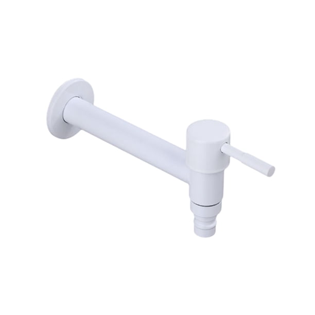 Bewildely Grifo montado en la pared, grifo de fregadero frío individual, grifos de agua para exteriores, grifos de agua de plástico, lavadora de baño, Accesorios de baño Blanco/Alargado Bewildely HA067683-02