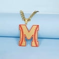 thumbnail image 2 of EOEMY Baseball Initial A-Z Letter Pendant Necklace Cuban Chain Stainless Steel Jewelry, 2 of 7
