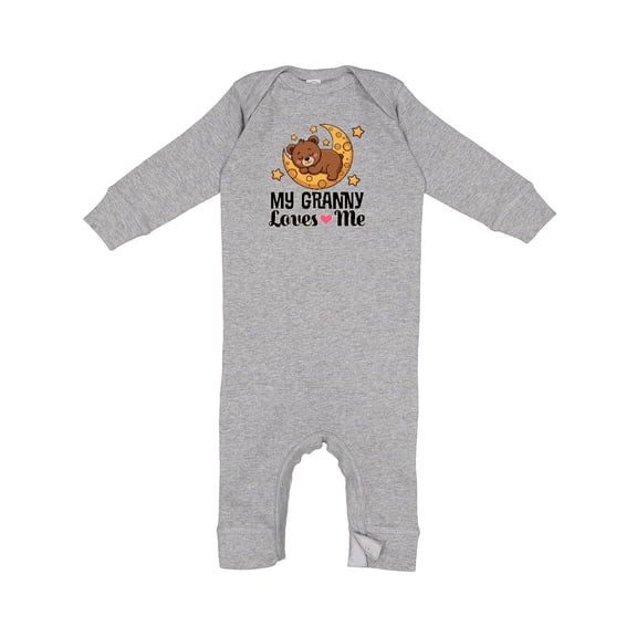 Inktastic My Granny Loves Me Grandchild Bear Baby Romper Coveralls