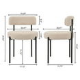 thumbnail image 2 of Boucle Upholstered Metal Side Chair, Set of 6, Beige, 2 of 6