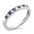 thumbnail image 2 of 1/4 Carat T.W. Round Diam. 18k White Gold 11 Stone White & Blue Sapphire Band, 2 of 4