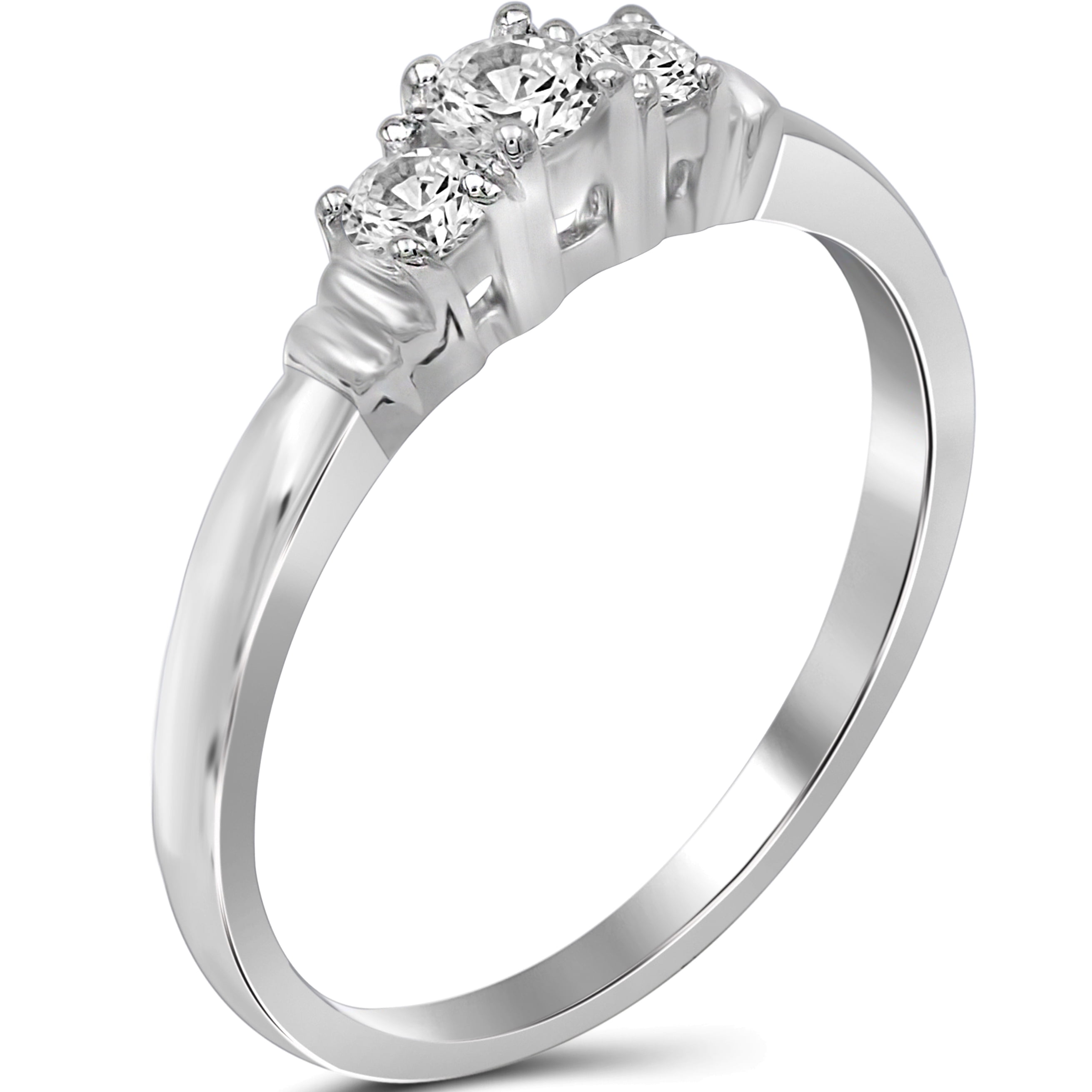Diamonice 0.925 Sterling Silver 0.50 Carat White Cubic Zirconia Ring for Women | Cubic Zirconias for Everyday Womens Wear