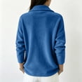thumbnail image 4 of Boyscolos Women's Lightweight Sweatshirts Full Zip Polar Casual Coats Long Sleeve fuzzy Jacket Outdoor Recreation Coat Blue S, 4 of 4