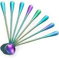 thumbnail image 2 of ZHAOCHENG Cucharas de mango largo de titanio arcoíris, cuchara para café con leche colorida, cuchara para helado, cuchara para té helado, cuchara para revolver cócteles, cucharas para té y café, paque, 2 of 4