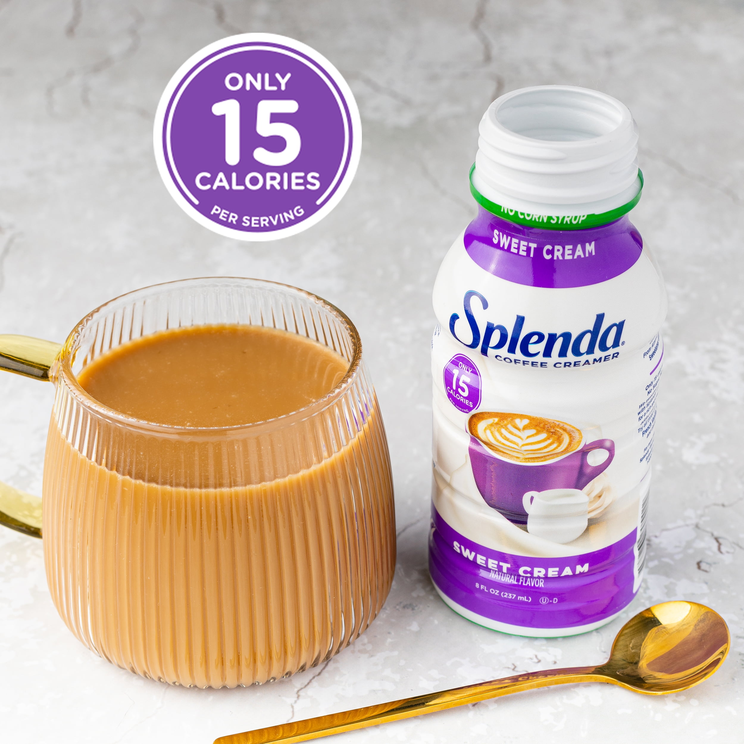 Splenda Sugar Free, Low Calorie Sweet Cream Coffee Creamer, 8 fl Ounces Bottle