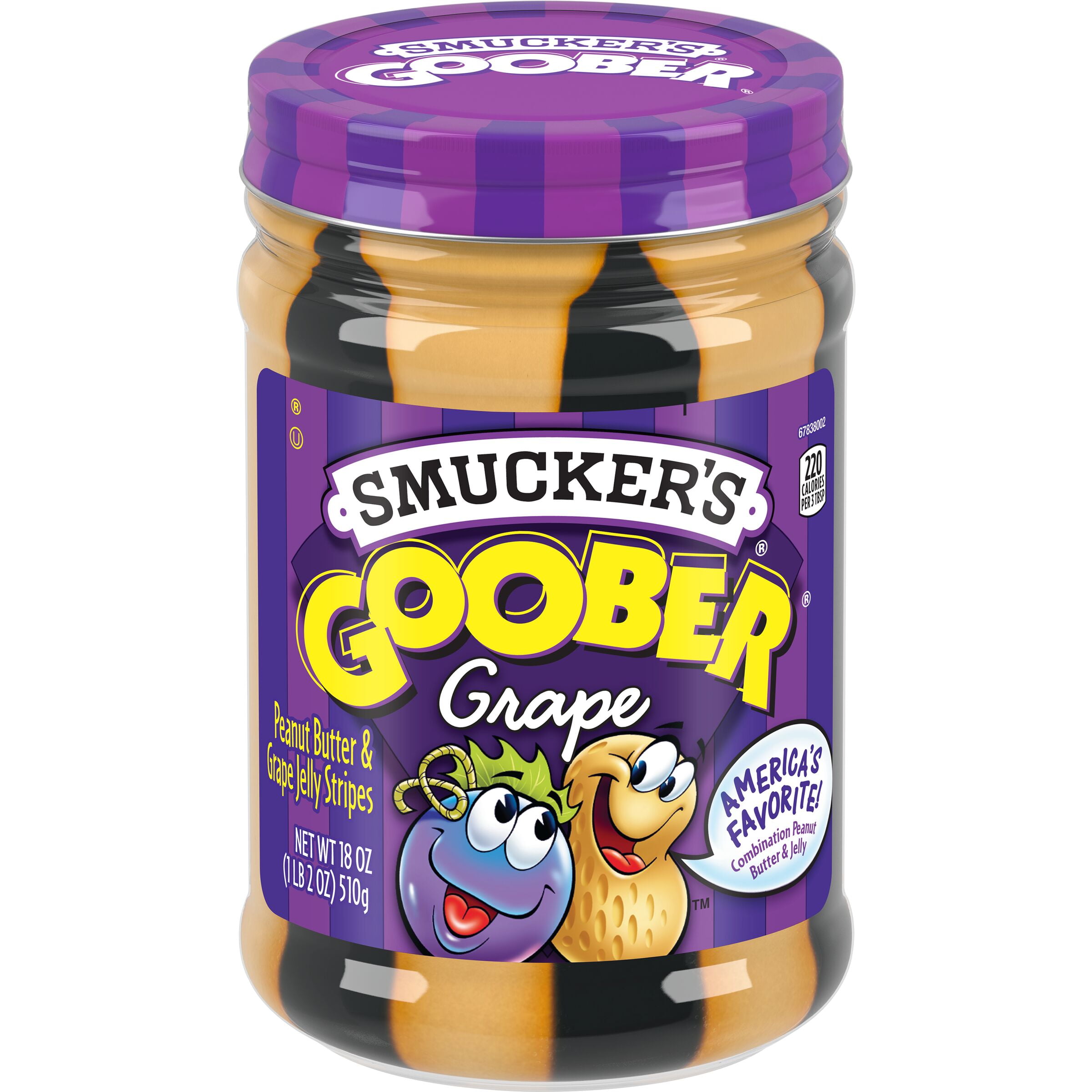 Smucker's Goober Peanut Butter and Grape Jelly Stripes, 18 ozs