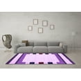 thumbnail image 3 of Ahgly Company Indoor Rectangle Solid Purple Modern Area Rugs, 7' x 9', 3 of 4