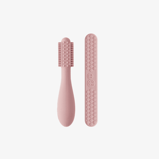 Pack Cepillo de Dientes + Abatelenguas Sensorial BABY LED® EZPZ Plata Nórdico