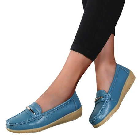 

Vedolay Women Summer Casual Shoes Womens Casual Loafers Slip On Breathable Walking Shoes for Ladies Light Blue 7.5