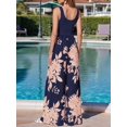 thumbnail image 6 of Jumpsuits for Women Summer One-Piece Sleeveless Boho Floral Wide Leg Romper Vacation Outfits Blue & Pink XL, 6 of 7