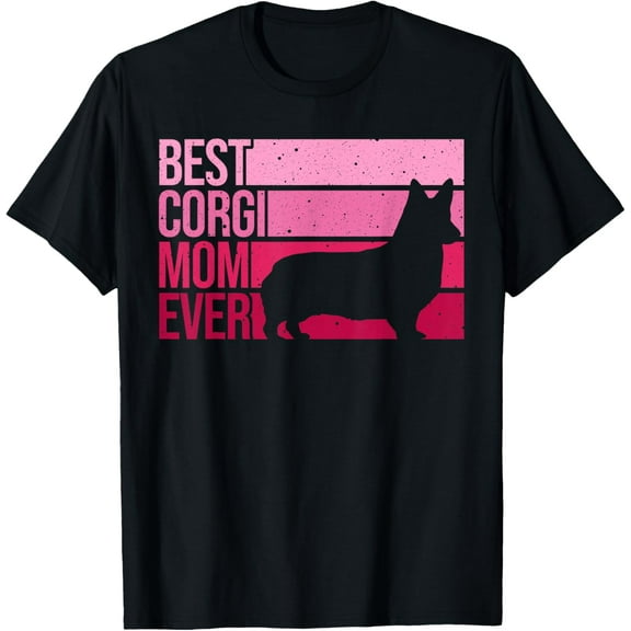Funny Corgi Mom Art Women Girls Dog Pembroke Corgi Lovers T-Shirt men and women can wear, black, white, gifts