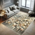 thumbnail image 5 of Ambesonne Abstract Decorative Rug Carpet, Dreamy Rounds and Fish Art, 2' 5" x 5', Champagne Pale Teal, 5 of 5