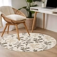 thumbnail image 4 of Brown Beige Botanical Round Area Rug 3Ft Washable Small Circle Rugs for Kitchen Entryway, Rustic Country Spring Floral Summer Leaf Non-Slip Carpet Floor Mats Indoor Outdoor Carpet Runner Home Decor, 4 of 8