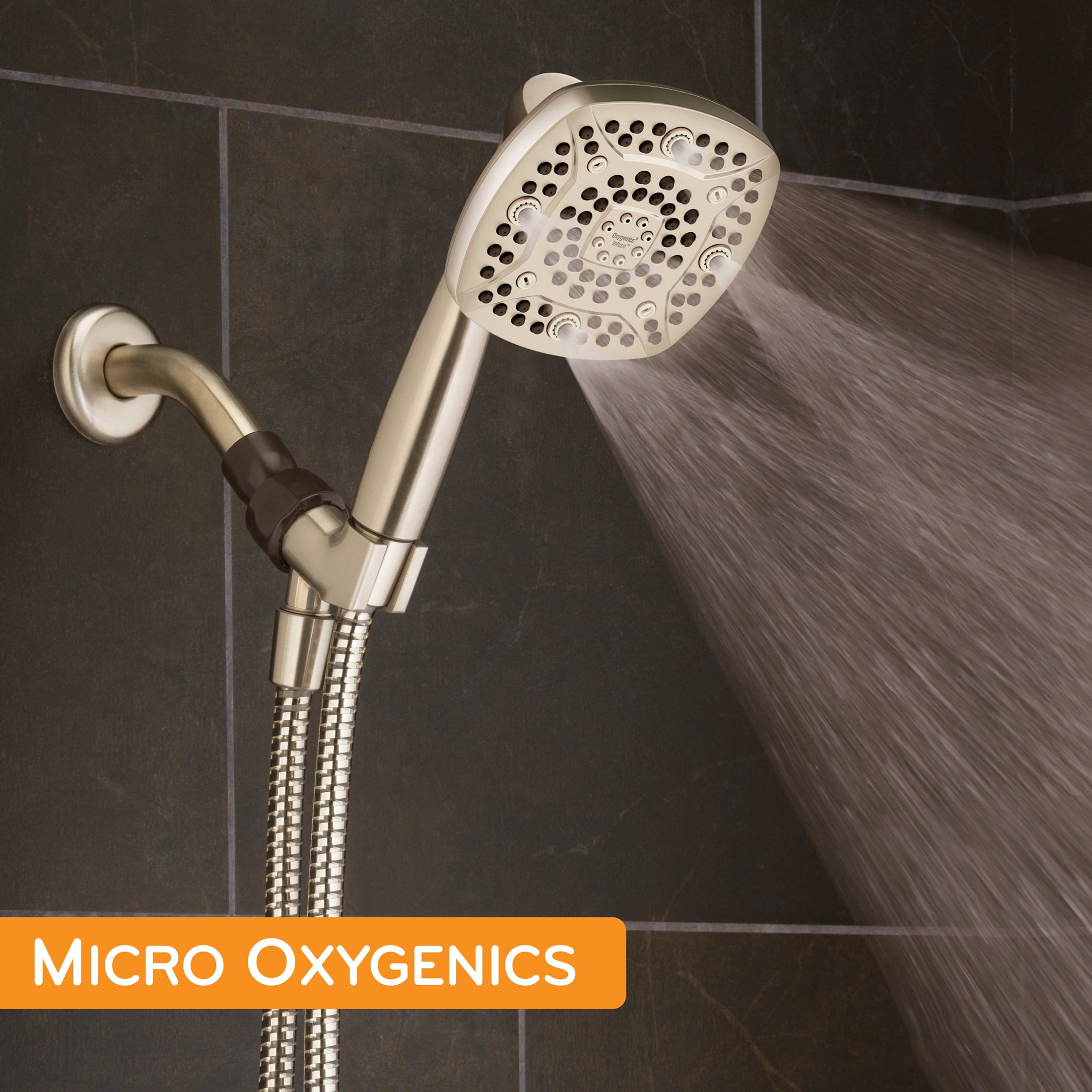Oxygenics Infuse 7-Setting Handheld Shower Head in Brushed Nickel