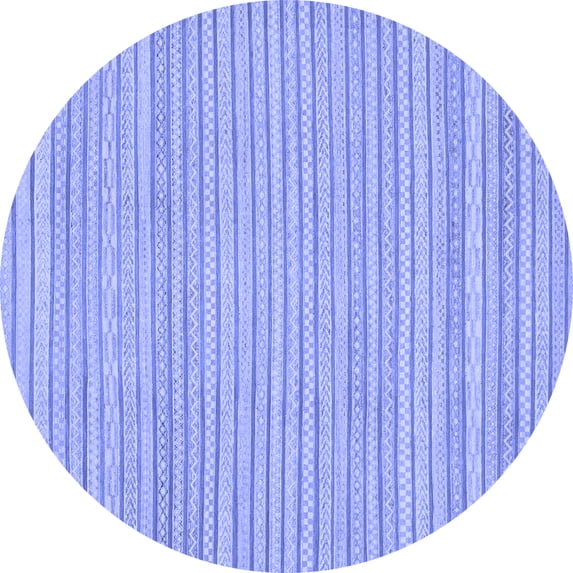 Ahgly Company Indoor Round Oriental Blue Modern Area Rugs, 4' Round