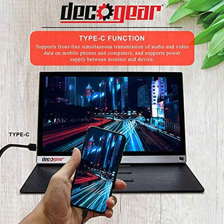  KOORUI Portable Monitor 15.6 Inch 1080P FHD Portable Laptop  Monitor IPS Second Screen USB-C HDMI Travel Monitor w/Protective Cover &  Dual Speakers : Electronics