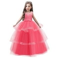 thumbnail image 5 of Little Big Girl Flower Tulle Dress Princess Pageant Birthday Party Wedding Formal Floor Long Dance Evening Maxi Gown, 5 of 6