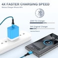 thumbnail image 2 of USB C Wall Charger, Hootek 20W Type C Charger Block with 6FT Charging Cable USB C to C Cable Cord Phone Charger Adapter USB C Brick Type C Fast Charging Block for iPhone Samsung, Blue, 2 of 7