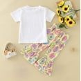 thumbnail image 7 of TAIAOJING Toddler Girls Easter Short Sleeve Cartoon Rabbit Printed T-Shirt Pullover Tops Bell Bottoms Pants Kids Outfits, 7 of 7