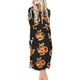 thumbnail image 1 of Vestido Largo A Media Pierna Cuello Redondo Moda Elegante Manga Larga Bolsillo Estampado Vestido Suelto Tipo 14 M, 1 of 6