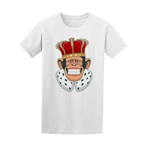 Funny Royal Monkey In Crown T-Shirt Men -Image by Shutterstock, Male 4X-Large