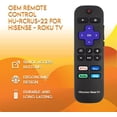 thumbnail image 2 of OEM Original Remote Control for Roku TV No Pairing Includes Volume Control Buttons & Netflix Disney+ and hulu Hot Keys (Hisense HU-RCRUS-22), 2 of 6