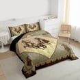 thumbnail image 3 of Manfei Vintage Cowboy Bedding Comforter Set 2pcs, Rustic Highland Cow Twin Comforter Sets, Geometric Triangle Bedding Set, Luxury Bedroom Decor, 3 of 8