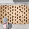 thumbnail image 4 of 1pc Gingerbread Men Absorbent Non-Slip Bathroom Thickened Flannel Rug Decor,Soft,Quick Drying,Suitable For Indoor/outdoor Use,Bathrooms,Bedrooms,Kitchens,Terrace,Laundry Rooms,16"x24", 4 of 9