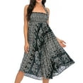 thumbnail image 3 of SWSMCLT Women's Long Skirts Tie Front Skirt Bohemian Summer Dress Gypsy Indian Maxi High Waist Flowy Hippie Boho Elephant Printed Dresses Elastic Waist Black XS-L, 3 of 5