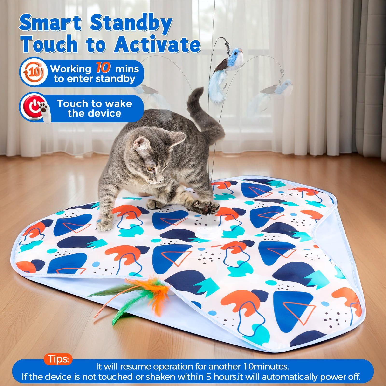Interactive Cat Toys Rechargeable Three-in-one Hide-and-seek Automatic Suitable For Kitten To Interact And Play Automatically  With A Bird-shaped Indoor Cats