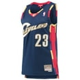 thumbnail image 2 of Women's Mitchell & Ness LeBron James Navy Cleveland Cavaliers  Hardwood Classics Swingman Jersey, 2 of 3