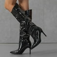 thumbnail image 2 of Dakaela Women's Knee High Boots Stiletto Heel Slouch Sexy Dress Boot Pointy Toe Wide Calf Boots, 2 of 7