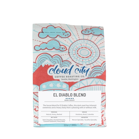 El Diablo Blend - Roasted by Cloud City Coffee - Whole Bean Coffee - 12oz Bag