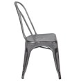 thumbnail image 3 of Commercial Grade 4 Pack Distressed Silver Gray Metal Indoor-Outdoor Stackable Chair, 3 of 9