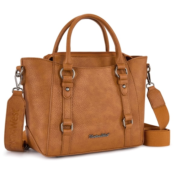 Montana West Small Tote Bag for Women Top handle handbag Trendy Crossbody Purse, Brown