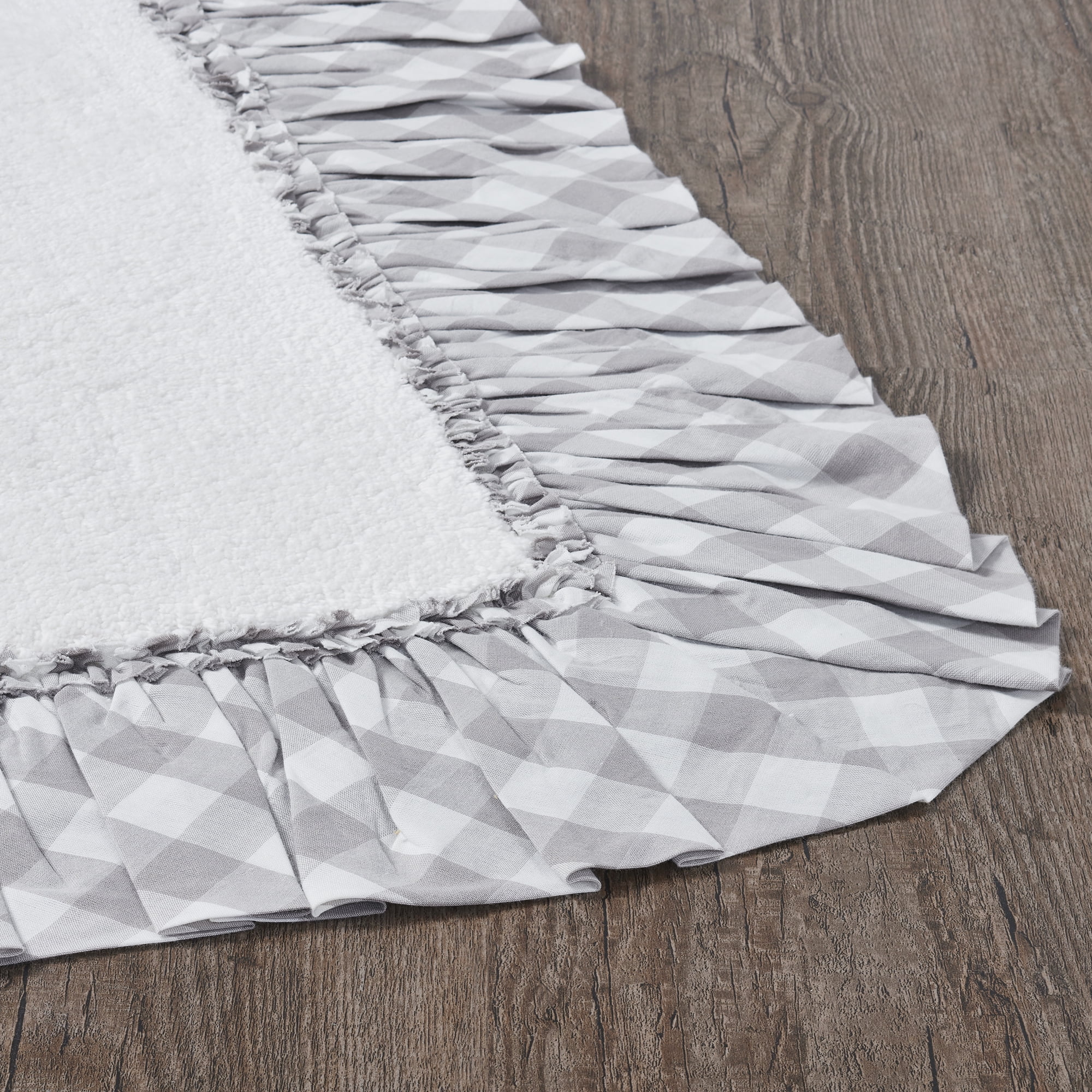 VHC Brands Annie Buffalo Check Bath Mat, Gray, 27x48