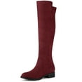 thumbnail image 1 of Unique Bargains Women's Side Zipper Chunky Heel Knee High Boot, 1 of 7