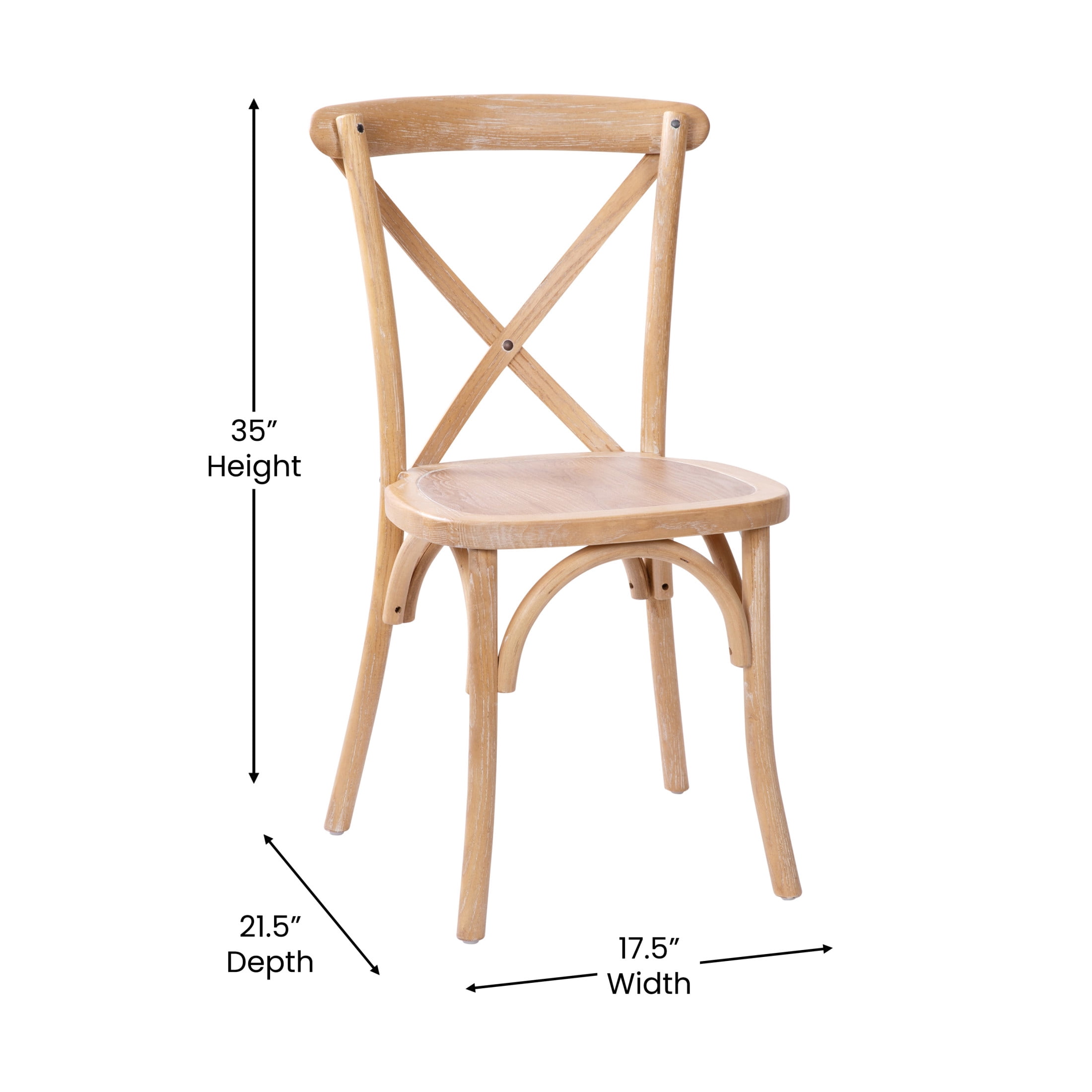 Merrick Lane X-Back Bistro Style Wooden High Back Dining Chair in Driftwood
