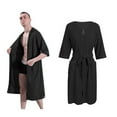 thumbnail image 1 of EFINNY Men's Zipper Robe 3/4 Sleeve House Wear Knee Length Sleepwear Soft Casual Waffle Knit Housecoat with Pockets and Belt, S-XXL, 1 of 11