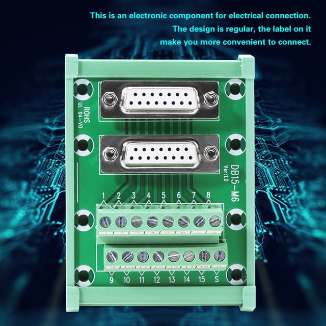 DB15-M6 Módulo De Interfaz De Montaje En Riel DIN, Placa De Bloque De Terminales, Suministros Industriales Para Conexión Eléctrica EOTVIA DB15 DIN Rail