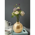 thumbnail image 4 of Serene Spaces Living Set of 4 Gold Floral Ball Bud Vase, Stylish Flower Vases for Centerpieces at Weddings, Party Tables, Dining or Coffee Table, Thanksgiving, Fall Decor, 3.5" Tall & 3" Diameter, 4 of 6