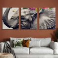thumbnail image 6 of Shadudu Elephant Flower Crown Canvas Print Living Room Bedroom Office Wall Decor 12"x16"x3pcs, 6 of 6