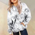 thumbnail image 4 of TOWED22 Girl's Camo Hoodies Long Sleeve Drop Shoulder Hooded Sweatshirts Pullover Tops Vintage Streetwear,White,7-8, 4 of 6