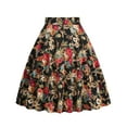 thumbnail image 4 of SWSMCLT Women's Midi Skirt Vintage High Waist Peasant Floral Printed Summer Pleated Cotton Casual Fall Fashion Basic Black Apricot Large, 4 of 4