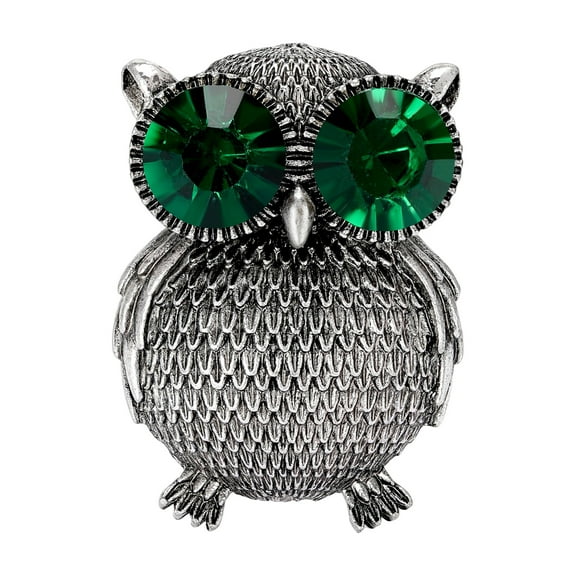 HUANLEDASH Women's Retro Owl Brooch Pin Rhinestone Big Eyes Owl Mini Animal Alloy Brooch Lapel Corsage Scarf Pins Accessories