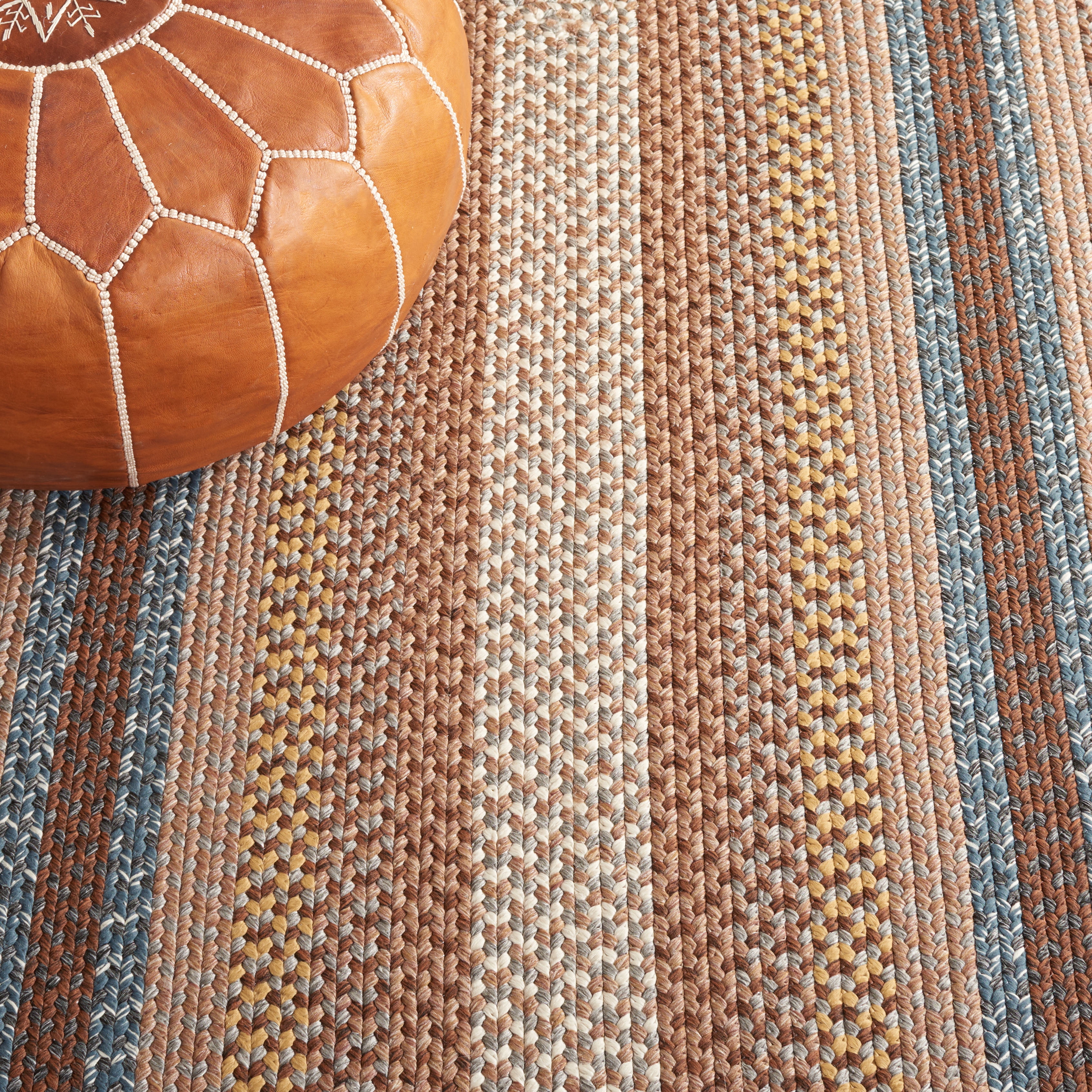 Safavieh Braided Angel Bordered Machine Washable Reversible Runner Rug, Brown/Multi, 2'3" x 16'